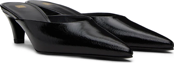 TOTEME Black 'The Patent Leather Mule' Heels - Image 4