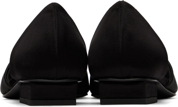 TOTEME Black 'The Peep-Toe' Slippers - Image 2
