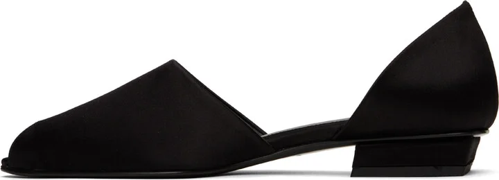 TOTEME Black 'The Peep-Toe' Slippers - Image 3