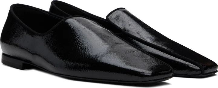 TOTEME Black 'The Piped' Loafers - Image 4