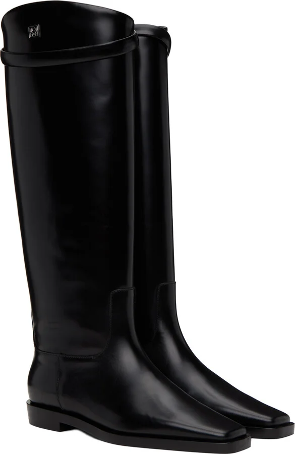 TOTEME Black 'The Riding Boot' Tall Boots - Image 4
