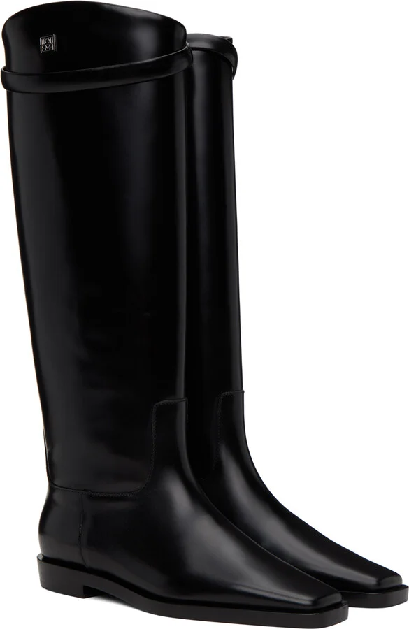 TOTEME Black 'The Riding' Boots - Image 4