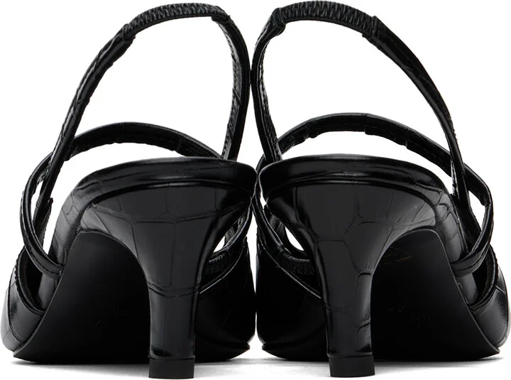 TOTEME Black 'The Sharp Slingback' Heels - Image 2