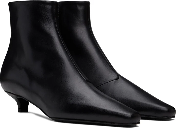 TOTEME Black 'The Slim Ankle' Boots - Image 4