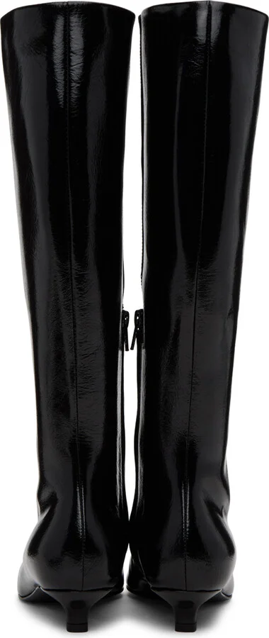 TOTEME Black 'The Slim' Knee-High Boots - Image 2