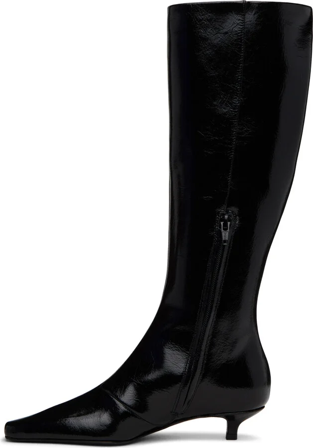 TOTEME Black 'The Slim' Knee-High Boots - Image 3
