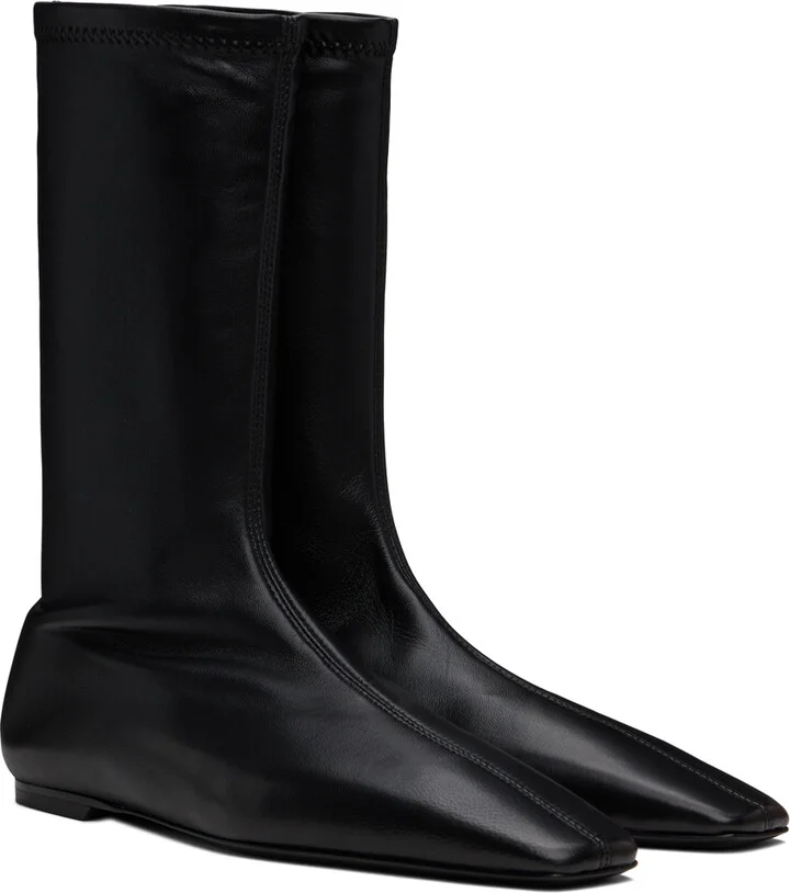 TOTEME Black 'The Sock' Boots - Image 4