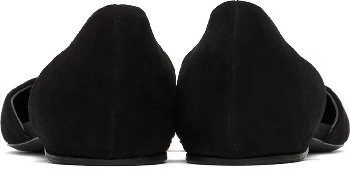 TOTEME Black 'The Suede T-Strap' Ballerina Flats - Image 2