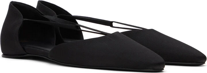 TOTEME Black 'The T-Strap' Loafers - Image 4