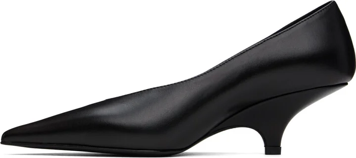 TOTEME Black 'The Wedge-Heel' Pumps - Image 3