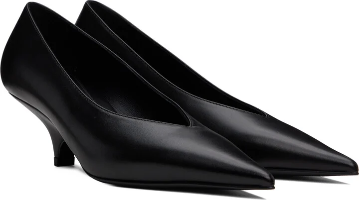 TOTEME Black 'The Wedge-Heel' Pumps - Image 4