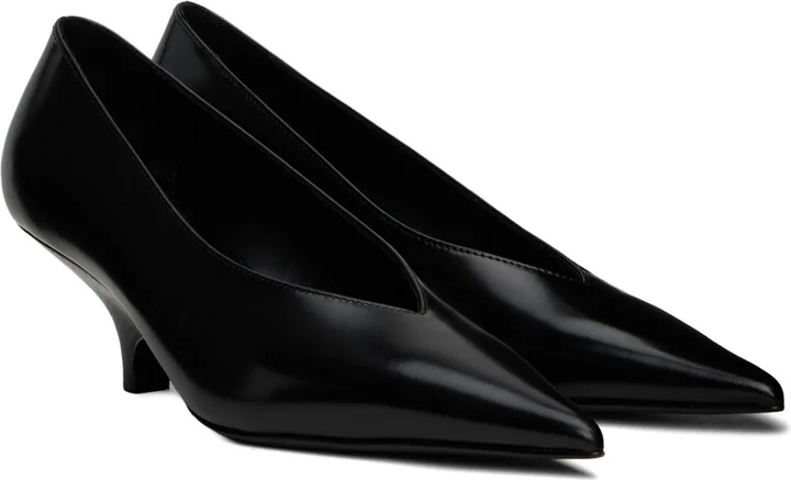 TOTEME Black 'The Wedge' Heels - Image 4