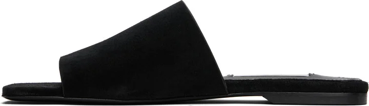 TOTEME Black Velour-Leather Bandeau Sandals - Image 3
