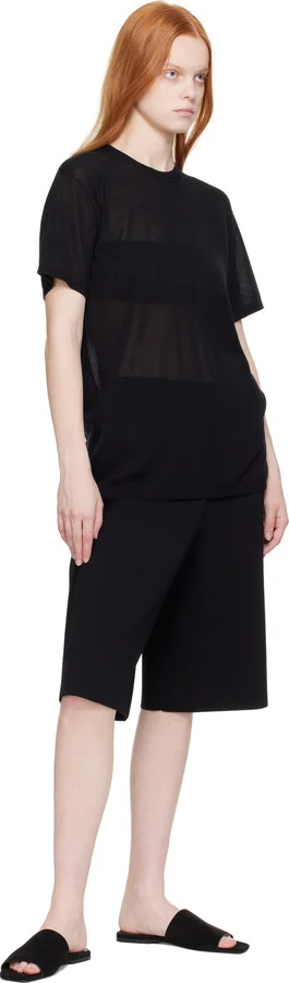 TOTEME Black Velour-Leather Bandeau Sandals - Image 5