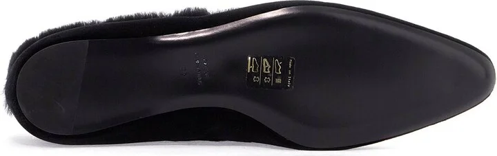 TOTEME black velvet ballerinas with shearling trim - Image 5