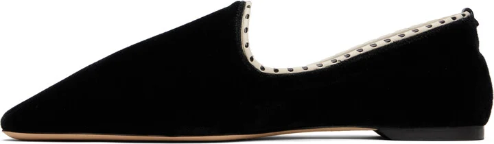 TOTEME Black Velvet Venetian Slippers - Image 3