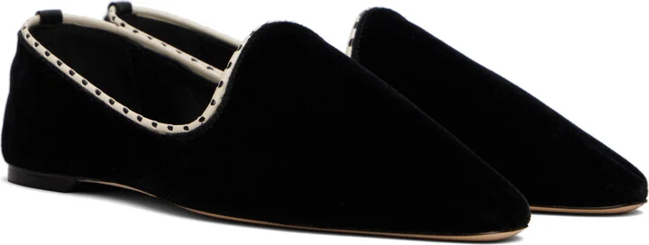 TOTEME Black Velvet Venetian Slippers - Image 4