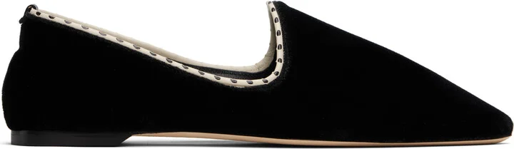 TOTEME Black Velvet Venetian Slippers