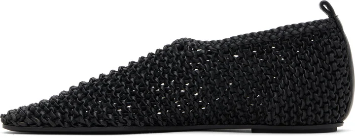 TOTEME Black Woven Leather Ballerina Flats - Image 3