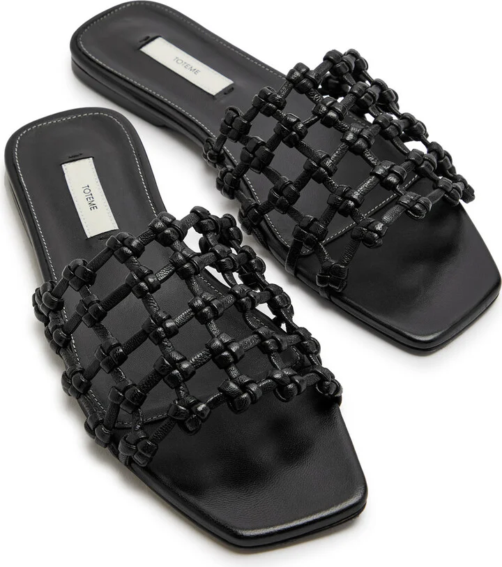 Toteme Braided Leather Sliders - Image 3