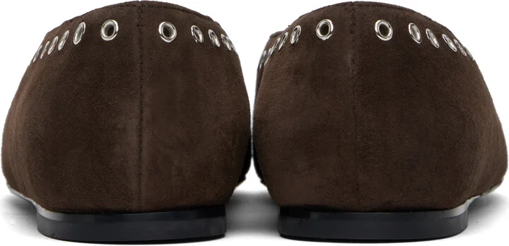 TOTEME Brown Suede Lace-Up Ballerina Flats - Image 2