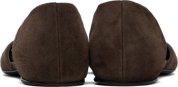 TOTEME Brown Suede T-Strap Ballerina Flats - Image 2