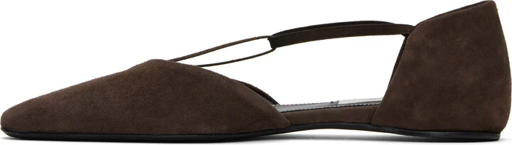 TOTEME Brown Suede T-Strap Ballerina Flats - Image 3
