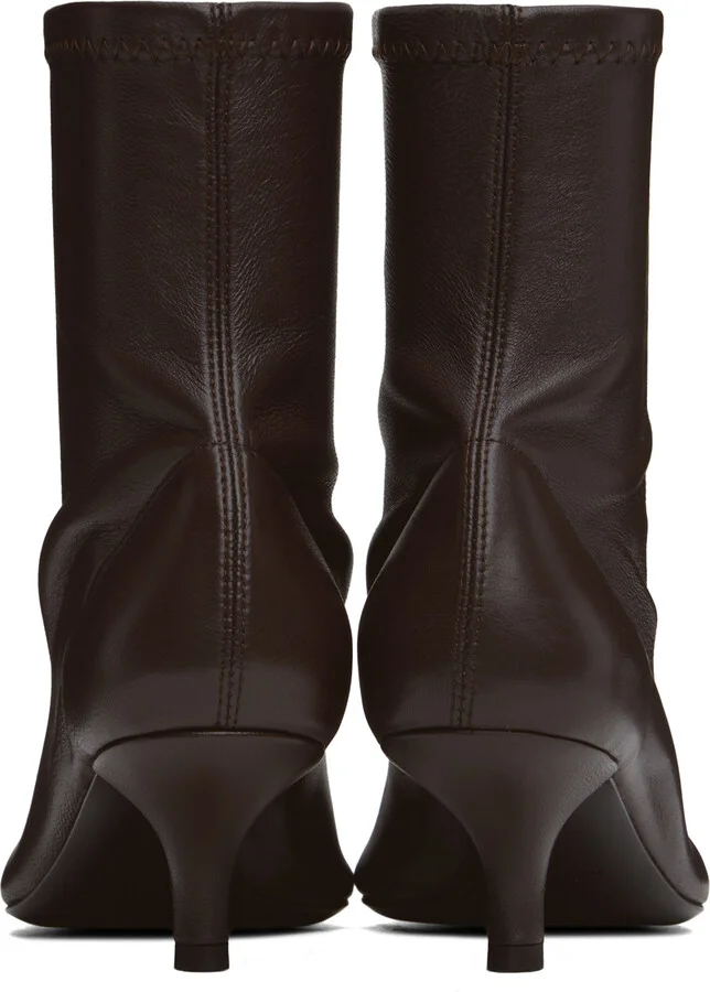 TOTEME Brown 'The Heeled Sock' Boots - Image 2
