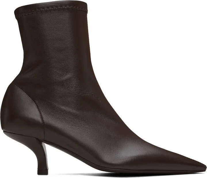 TOTEME Brown 'The Heeled Sock' Boots