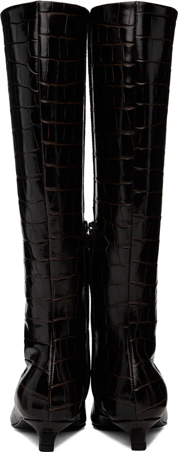 TOTEME Brown 'The Slim' Knee-High Boots - Image 2