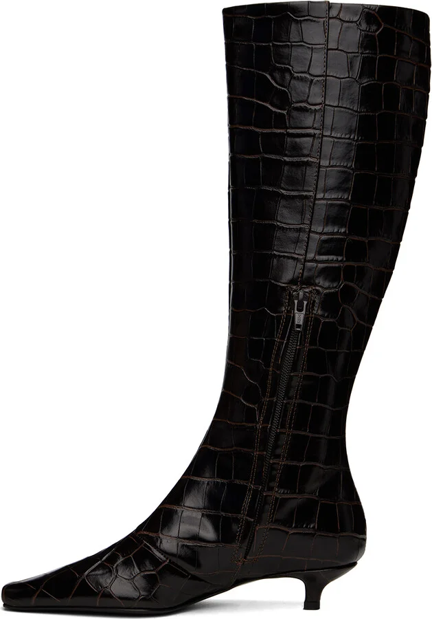 TOTEME Brown 'The Slim' Knee-High Boots - Image 3