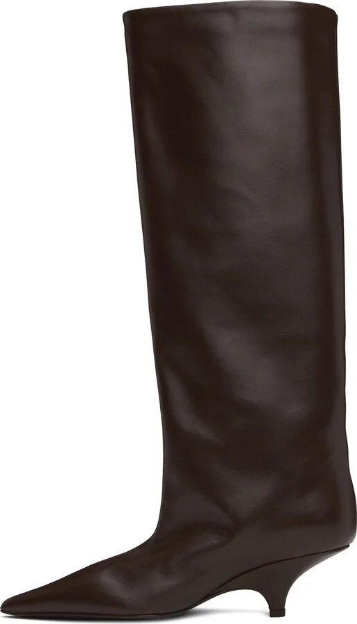TOTEME Brown 'The Wedge-Heel' Boots - Image 3