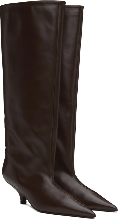 TOTEME Brown 'The Wedge-Heel' Boots - Image 4