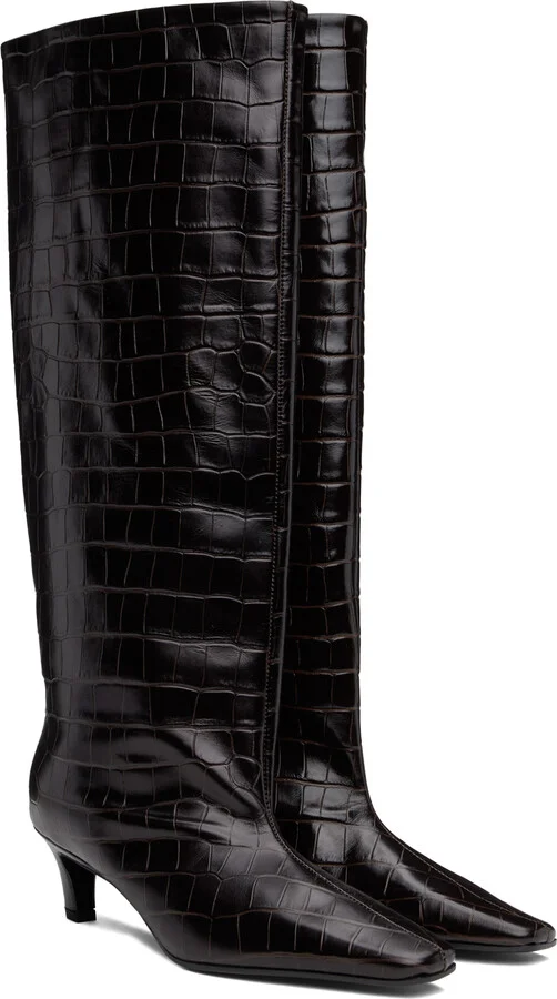 TOTEME Brown 'The Wide Shaft' Boots - Image 4