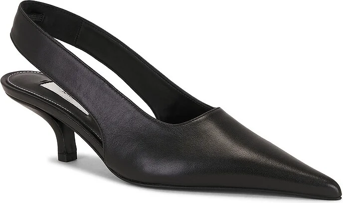 Toteme Classic Leather Slingback in Black - Image 2