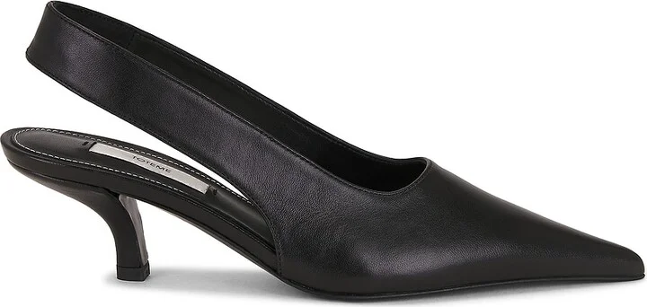 Toteme Classic Leather Slingback in Black