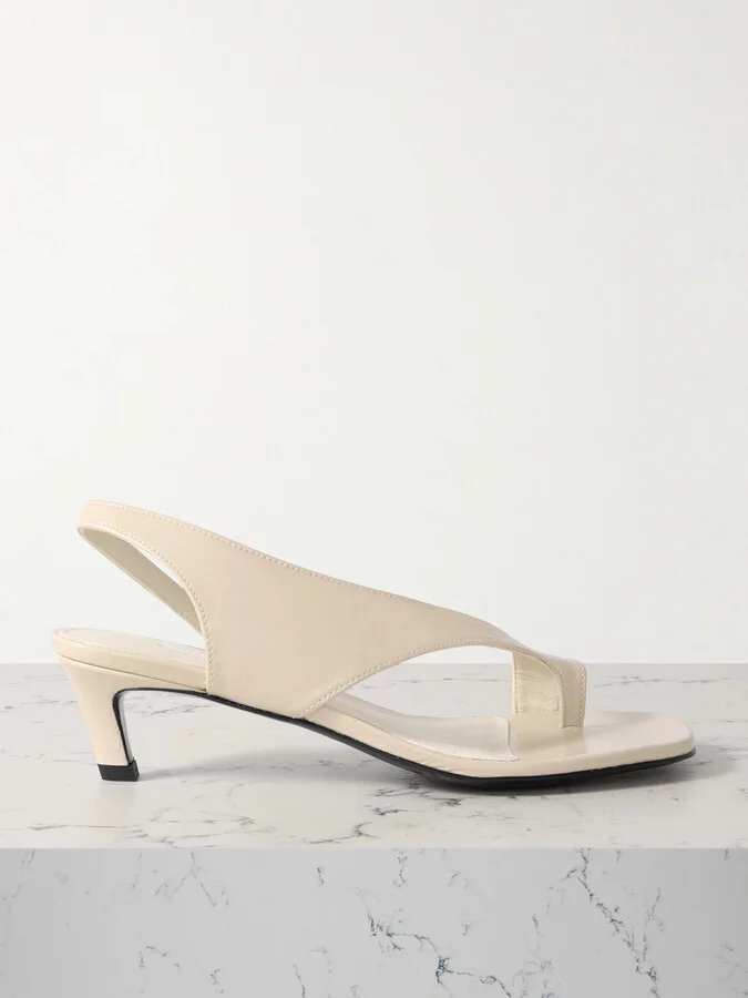 TOTEME - Crinkled-leather Sandals - Cream