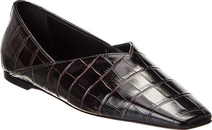 Toteme Croc-Embossed Leather Flat