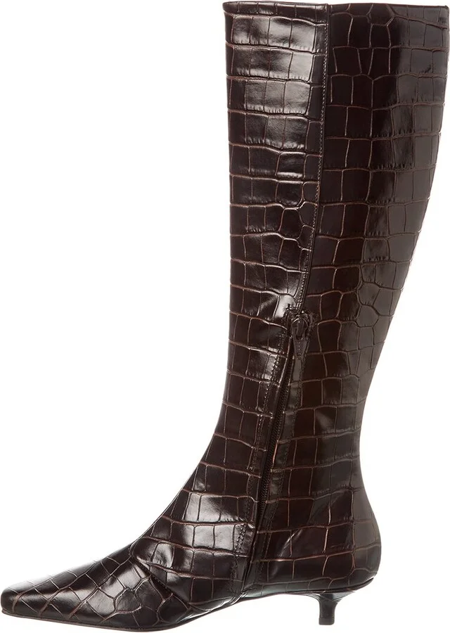 Toteme Croc-Embossed Leather Knee-High Boot - Image 2
