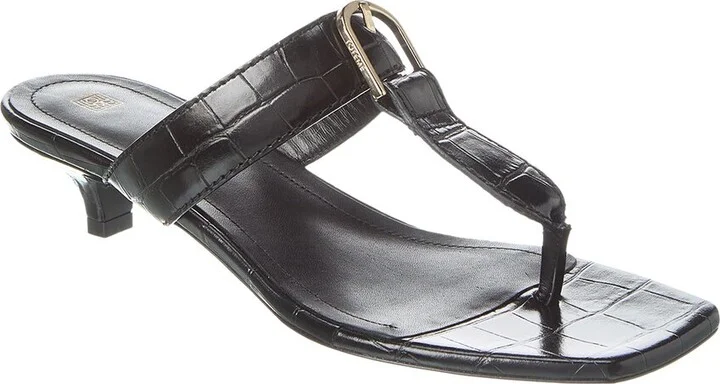 Toteme Croc-Embossed Leather Sandal