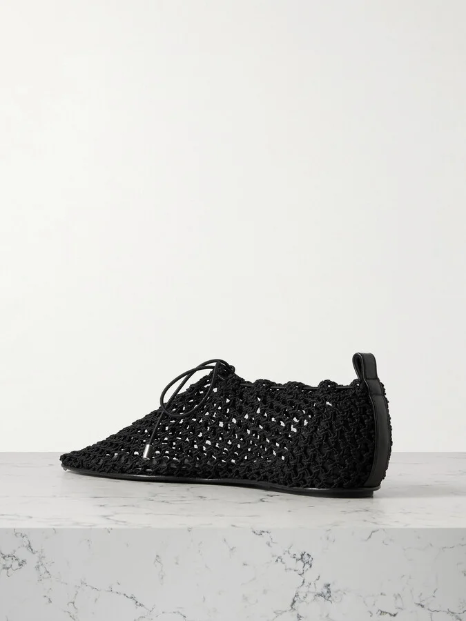 TOTEME - Crochet-knit Flats - Black - Image 3