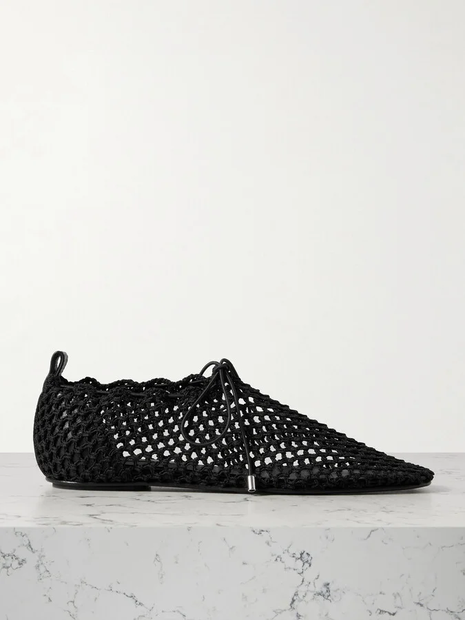 TOTEME - Crochet-knit Flats - Black