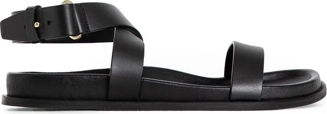 Totême Crossover Strap Detailed Round Toe Sandals