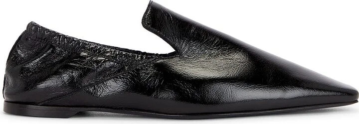 Toteme Elastic Back Leather Loafer in Black