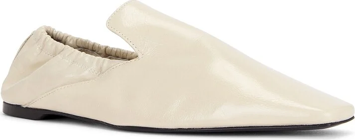Toteme Elastic Back Leather Loafer in Tan - Image 2