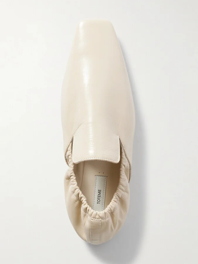 TOTEME - Gathered Leather Loafers - Cream - Image 5