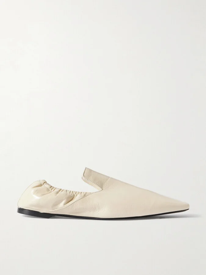 TOTEME - Gathered Leather Loafers - Cream