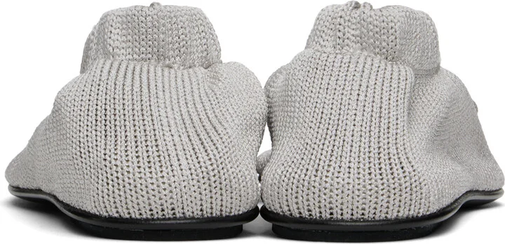 TOTEME Gray 'The Knitted' Ballerina Flats - Image 2