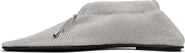 TOTEME Gray 'The Knitted' Ballerina Flats - Image 3