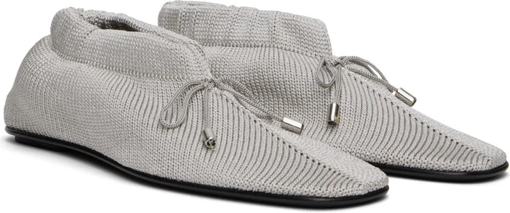 TOTEME Gray 'The Knitted' Ballerina Flats - Image 4